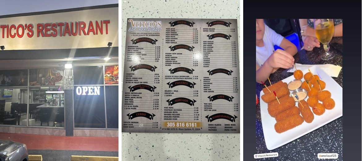 Vitico's Restaurant Menu