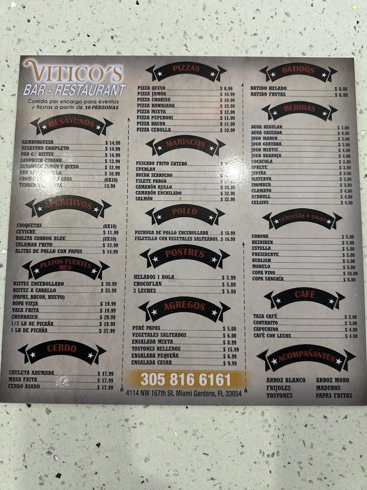 Vitico's Restaurant Menu image 1